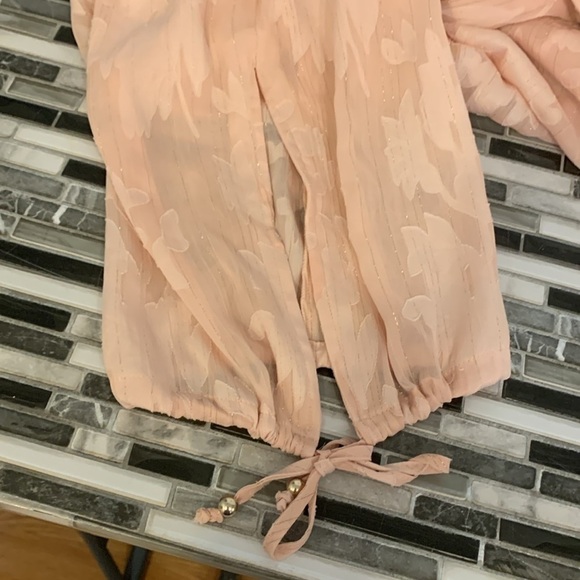 NWT JOE FRESH ROXY EARLE Peach Sparkle Long Sleeve Blouse 1X - Picture 11 of 11